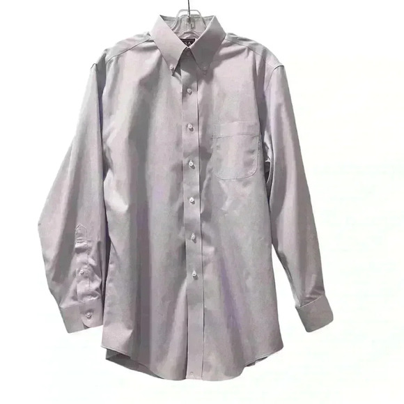 Jos. A . Bank Mens Traveler Tailored Fit Purple 100% Cotton Button Up Size 16-33 - Picture 1 of 4